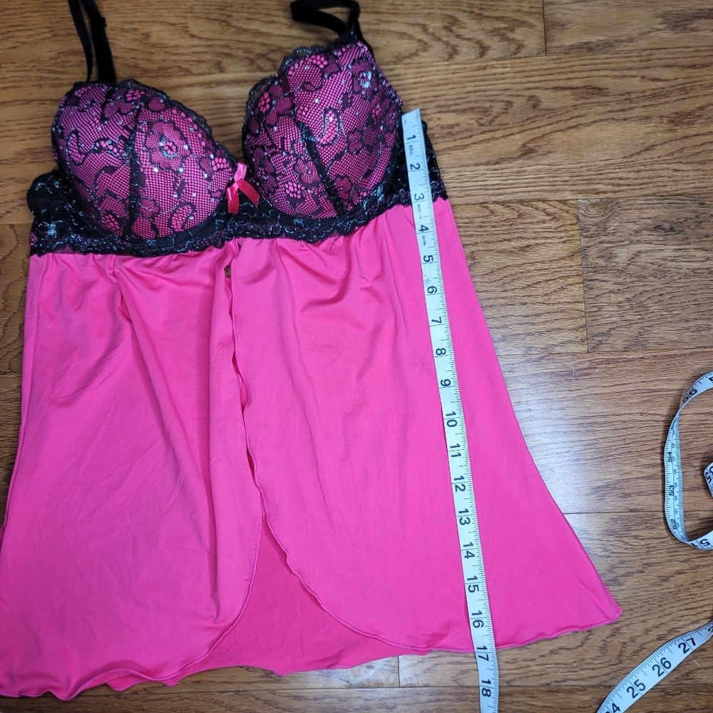 Hot Kiss Babydoll Lingerie Top Pink Size Medium - Picture 8 of 10